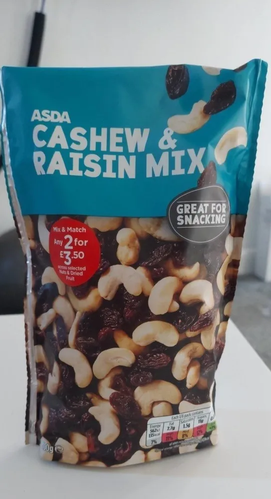ASDA Cashews and raisin mix
