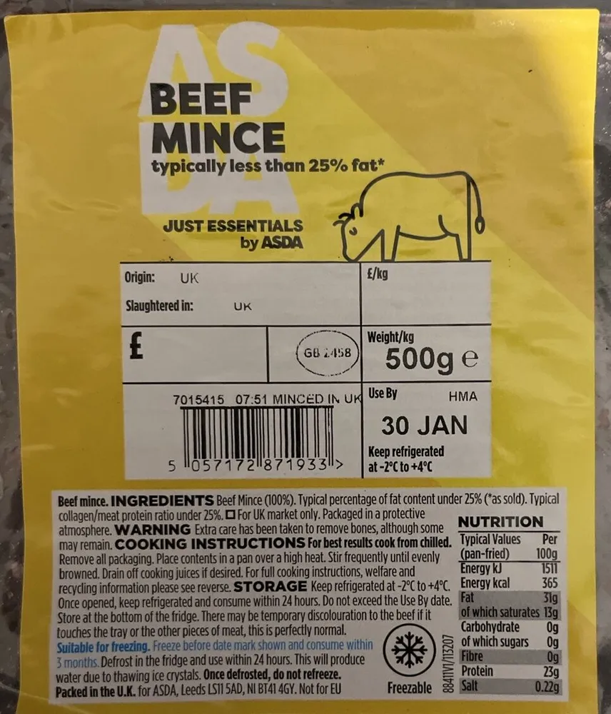 Mince beef