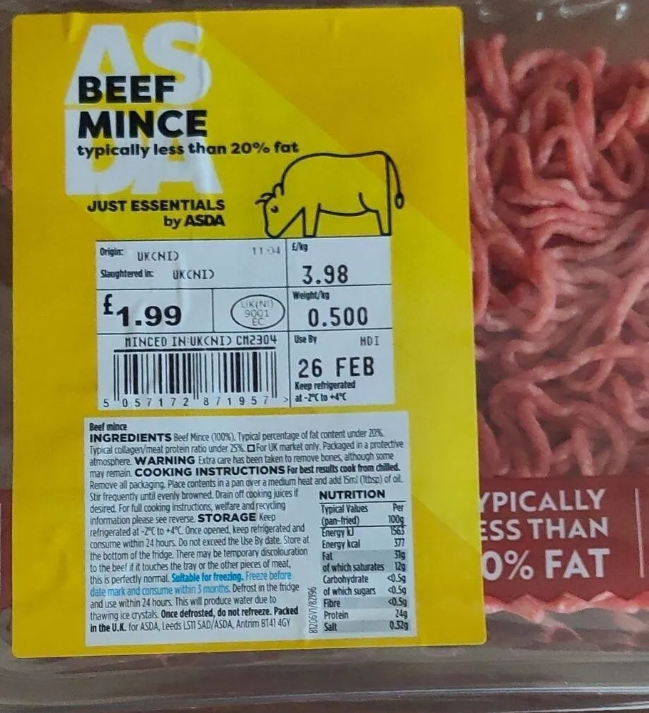beef mince (Just Essentials)