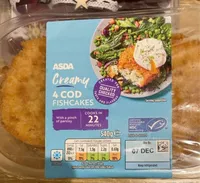 Asda creamy 4 cod fish cakes