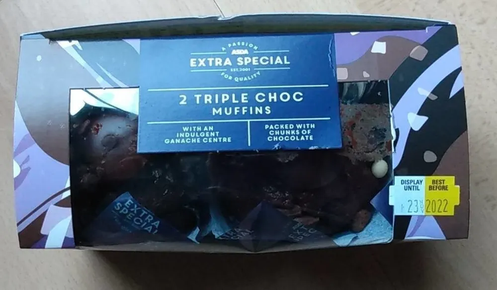 2 triple choc muffins