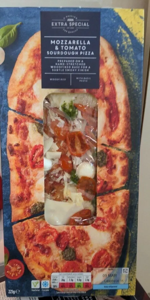 mozzarella and tomato sourdough pizza