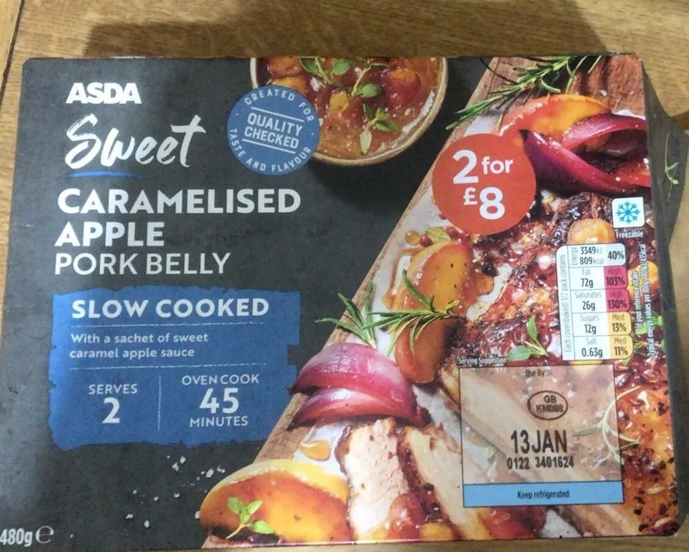 Sweet caramelised apple belly pork