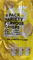 6 pack variety flavour crisps