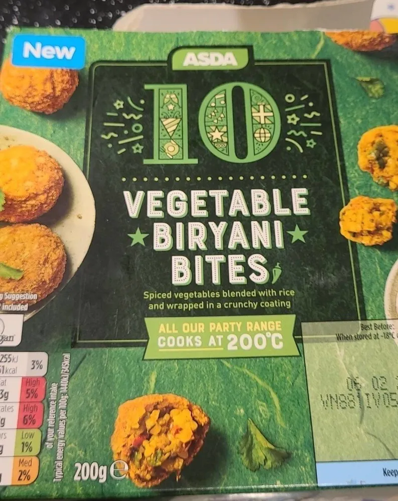 Vegetable biryani bites