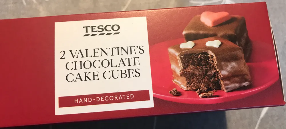 Valentine’s chocolate cake cube