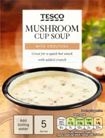 Mushroom And Croutons Soup In A Mug