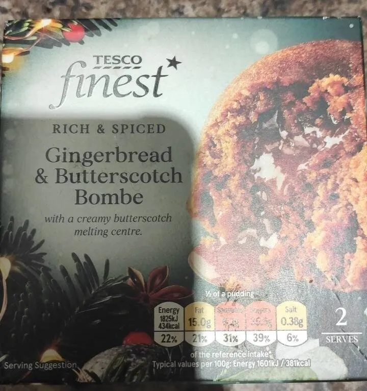 Gingerbread and butterscotch bombe
