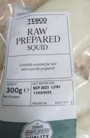Raw prepared squid