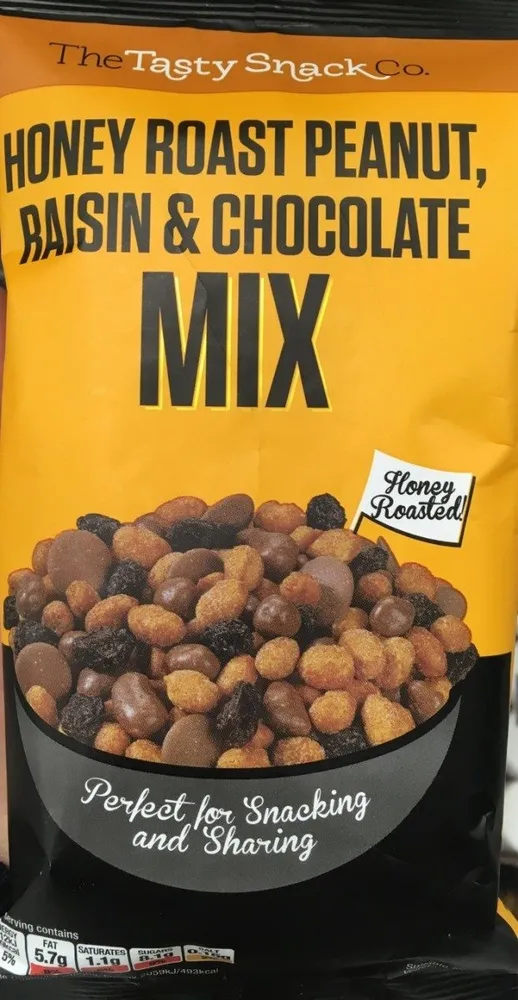 Honey roast peanut, raisin & chocolate mix