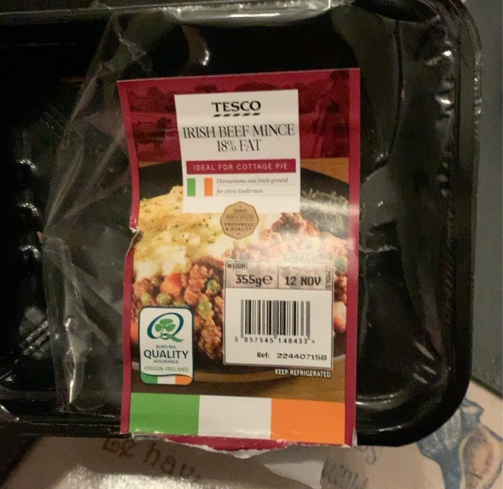 Irish Beef Mince 18% Fat