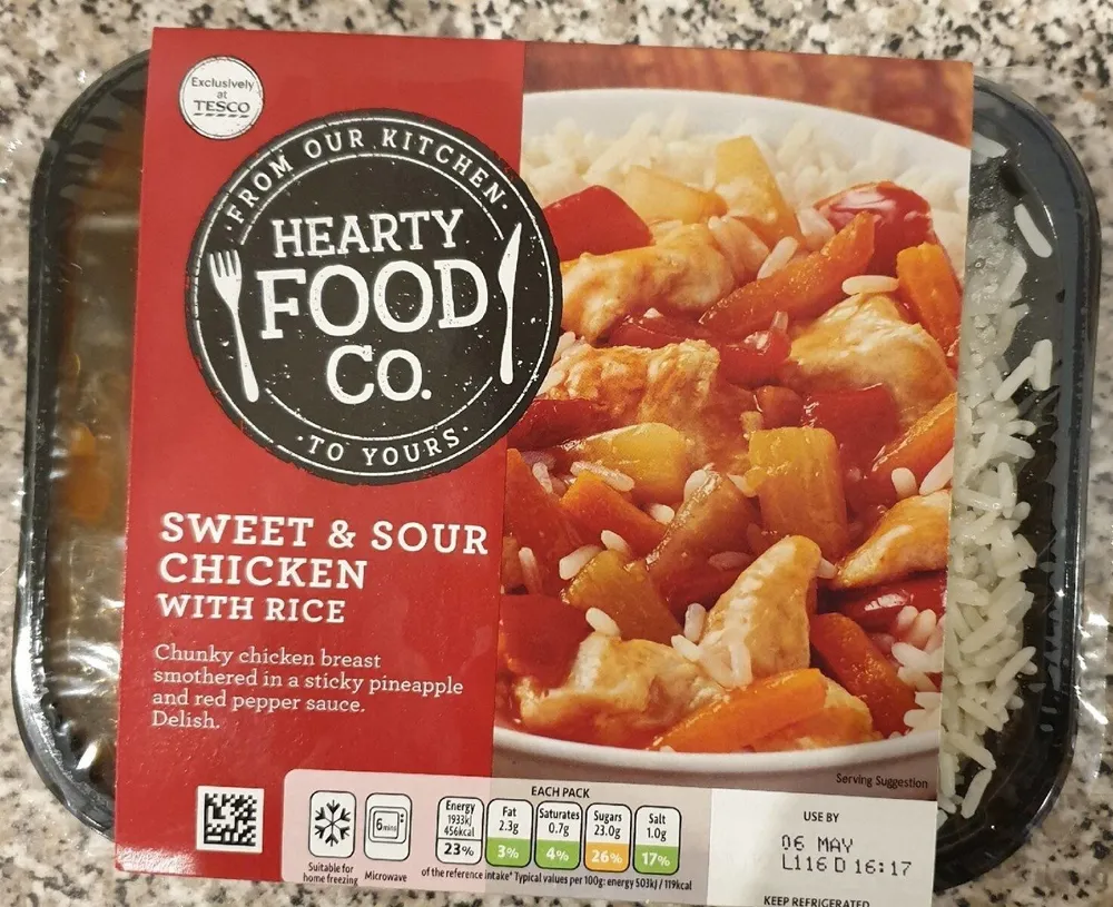 Hearty Food Co. - Sweet & Sour Chicken with rice