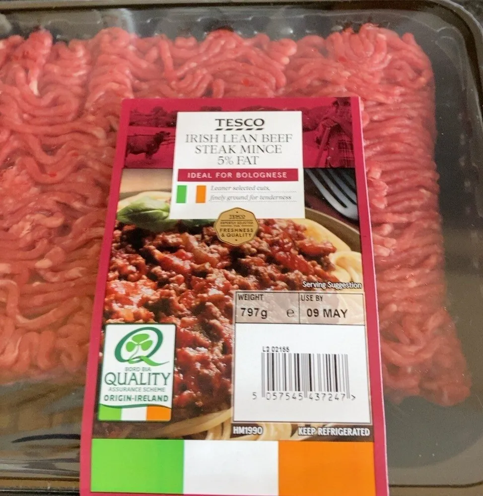 Irish Lean Beaf Steak Mince 5% fat