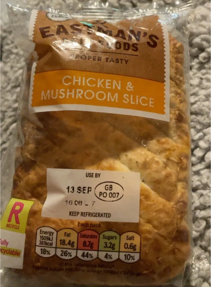 Chicken and mushroom slice
