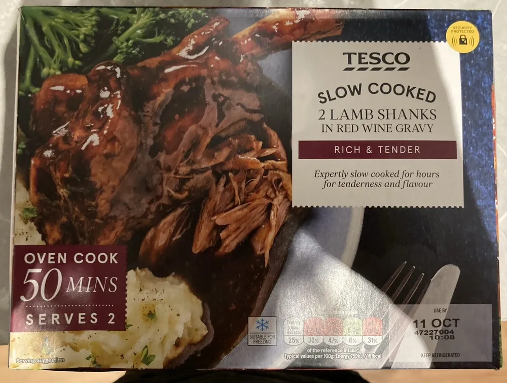 Slow Cooked Lamb Shank in Red Wine Gravy