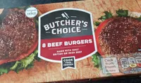 Butcher's choice 8 beef burgers