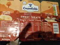 Sweet treats low fat yogurt banana, toffee and vanilla