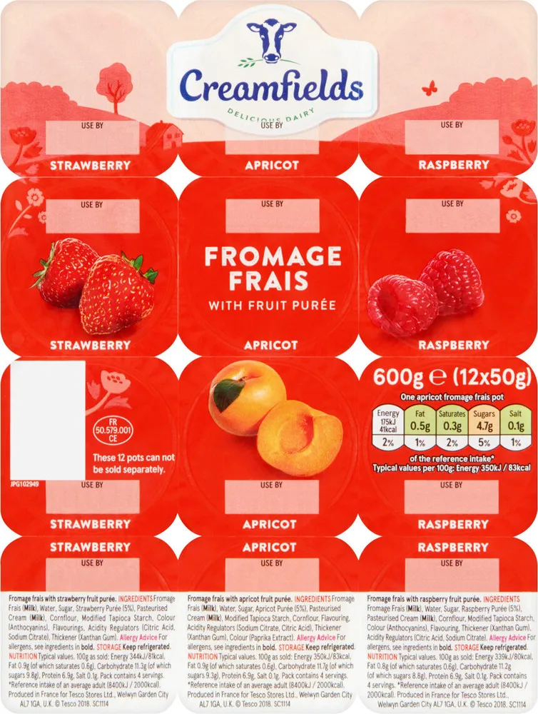 Apricot Strawberry Raspberry Fromage Frais