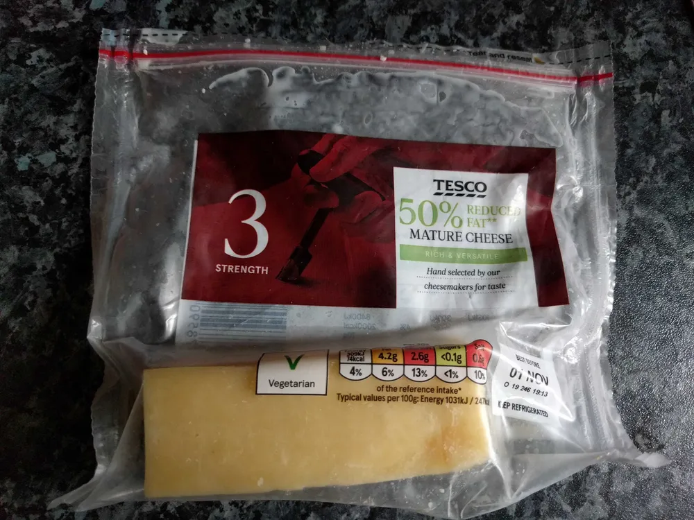 50% reduced fat mature cheese