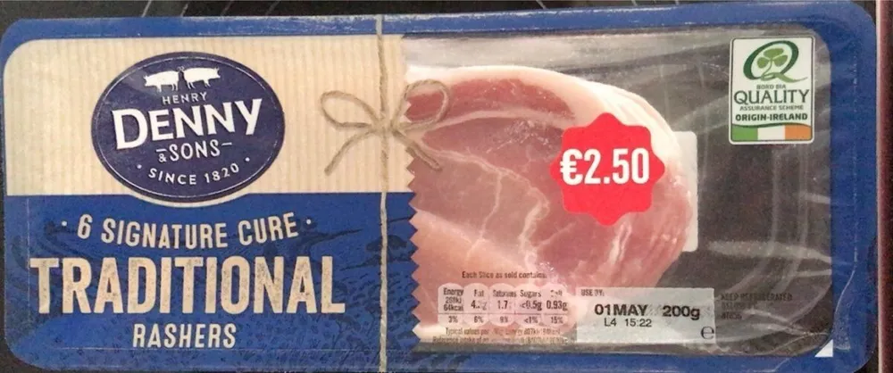Traditional rashers
