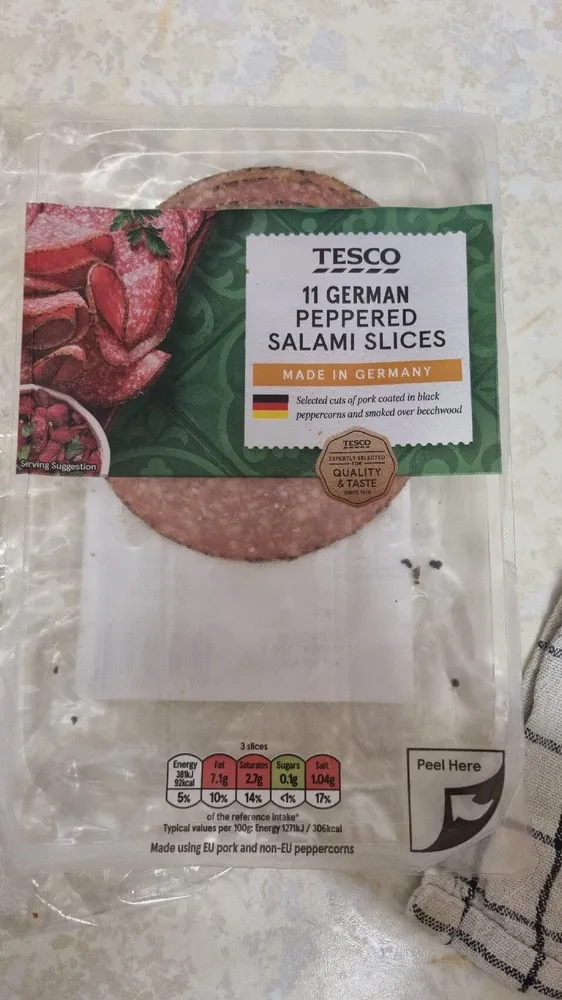 11 German Peppered Salami Slices