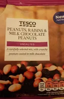Peanuts, raisins and milk chocolate peanuts
