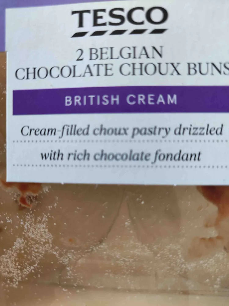 2 Belgian chocolate choux buns