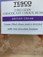 2 Belgian chocolate choux buns