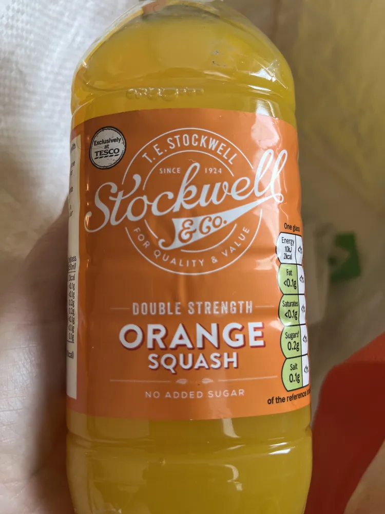 No Added Sugar Double Strength Orange Squash