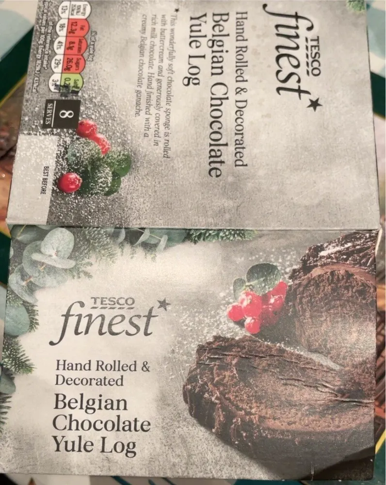 Belgian chocolate yule log