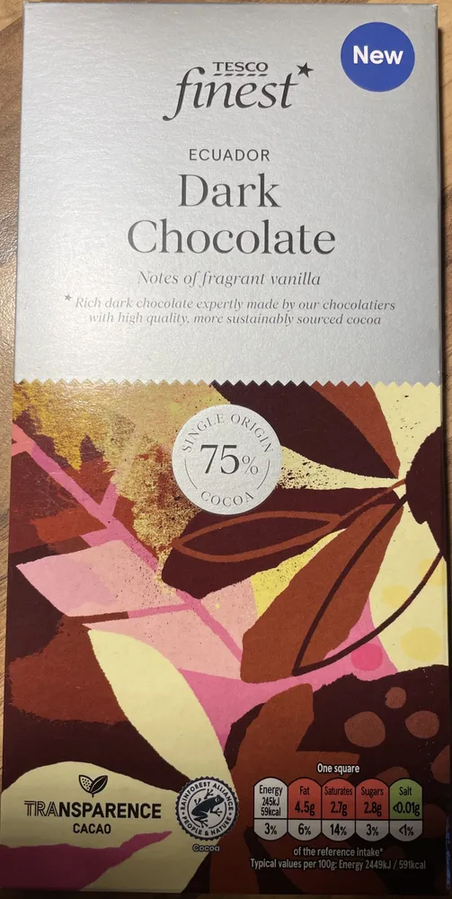 Ecuador dark chocolate 75%