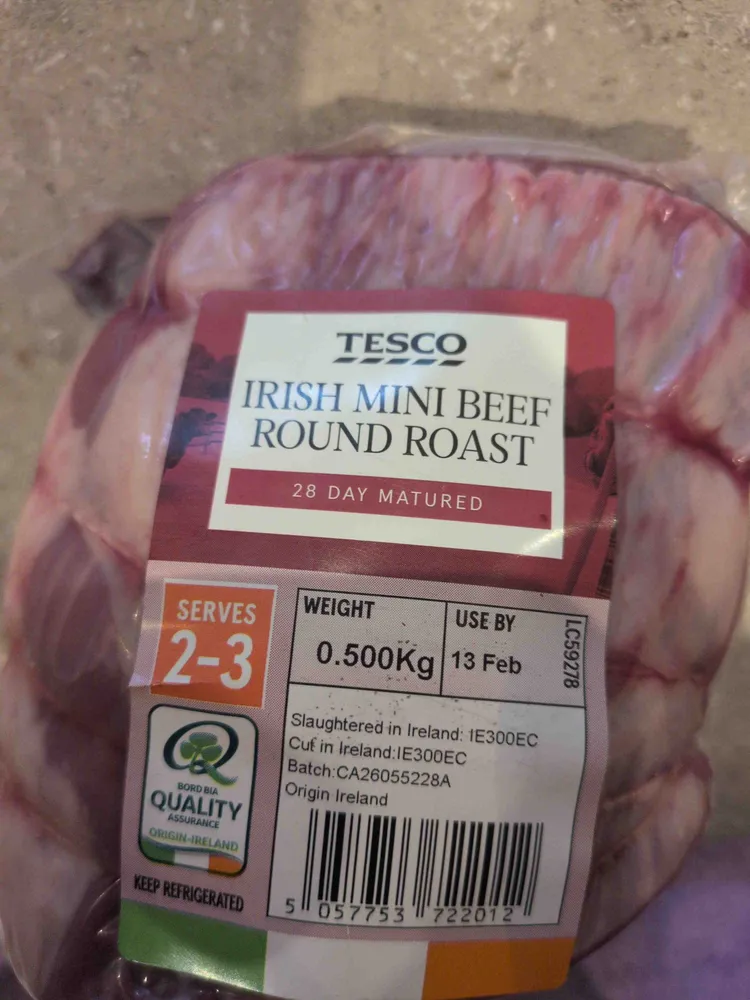 Irish mini beef round roast