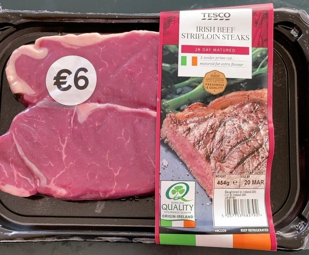 Irish beef striploin steaks