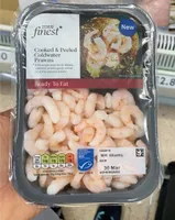 Cooked and peeled coldwater prawns
