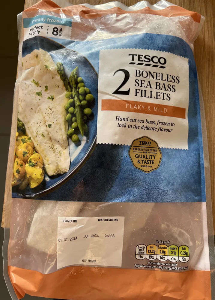 Boneless sea bass fillets