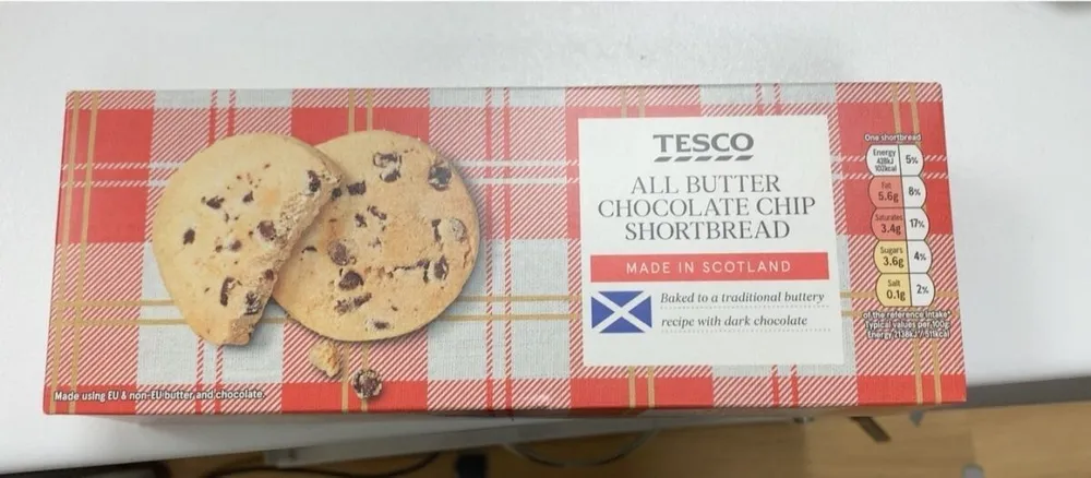 All butter chocolate chip shortbread