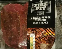 Salt and pepper thin cut beef steaks