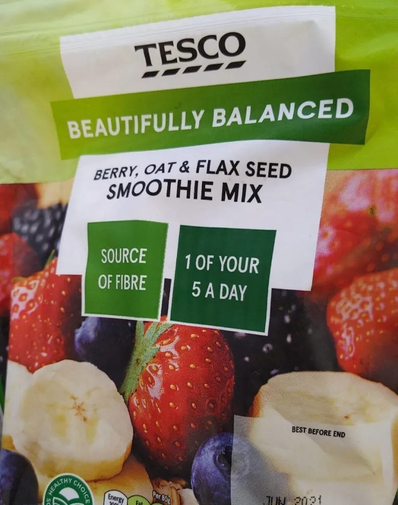 Berry, oat & flax seed smoothie mix