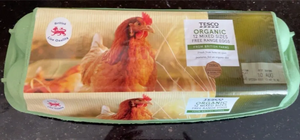 Organic 12 mixed sizes free range eggs
