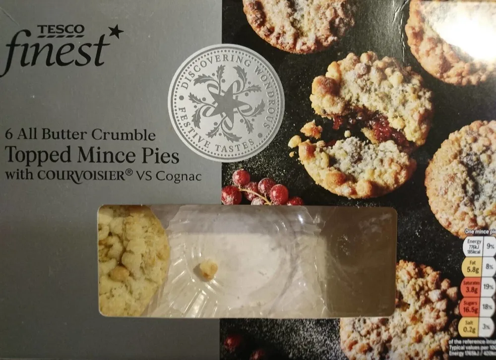 All butter crumble topped mince pies