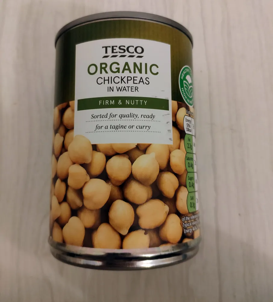 Organic chickpeas in water