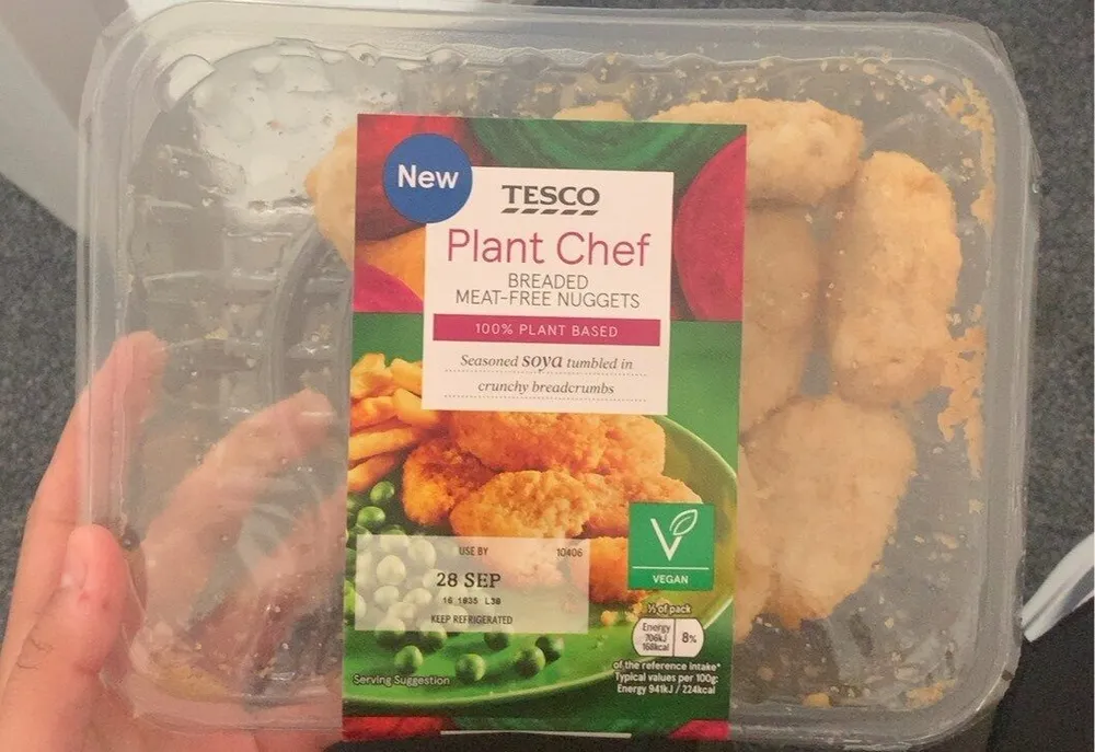 Breaded meat-free nuggets