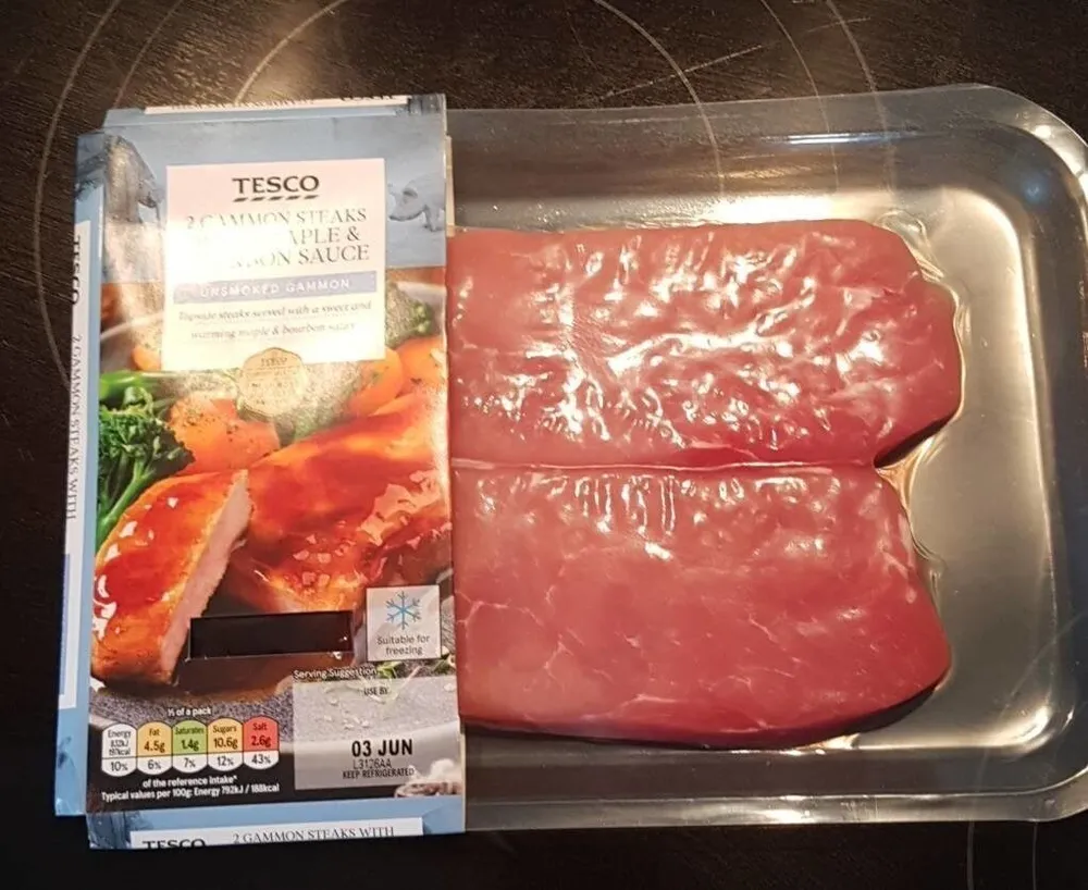 2 Gammon steaks with maple and bourbon sauce