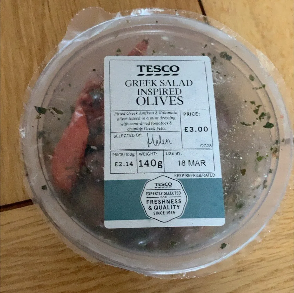 Greek salad inspired olives