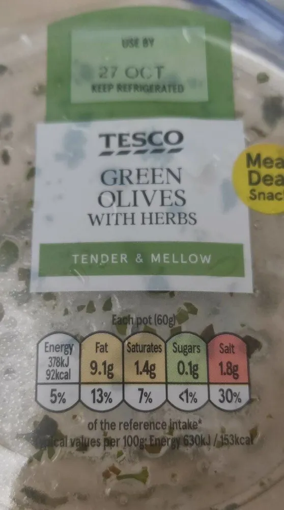 Green Olives Tender & Mellow Snack Pack