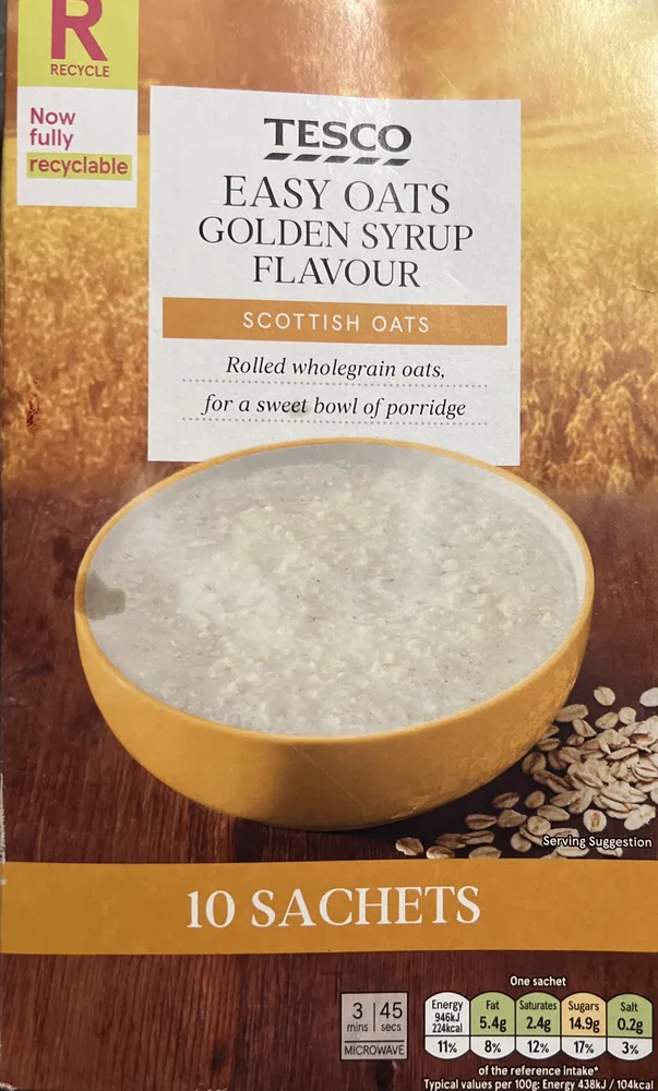 Easy oats golden syrup flavour