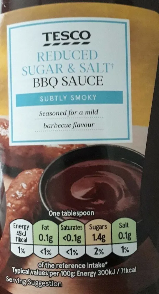 Reduced sugar and salt bbq sauce