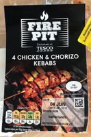 4 chicken & chorizo kebabs