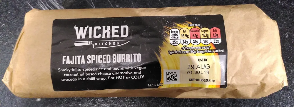 Wicked Kitchen Fajita Spiced Burrito