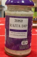 TESCO RAITA DIP A TASTE OF INDIA Made with cucumbe